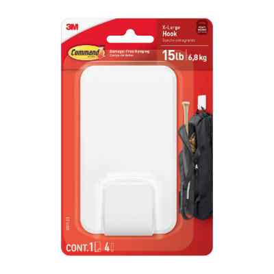 GANCHOS COMMAND EXTRA FUERTE HASTA 6.8KG, JUMBO, BLANCO, 1 UND