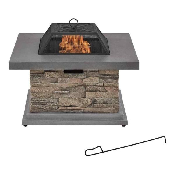 FOGATERO DE LEÑA PORTÁTIL PARA EXTERIOR 34" CUADRADO