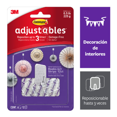 COMMAND GANCHOS REPOSICIONABLES, 6 PZAS