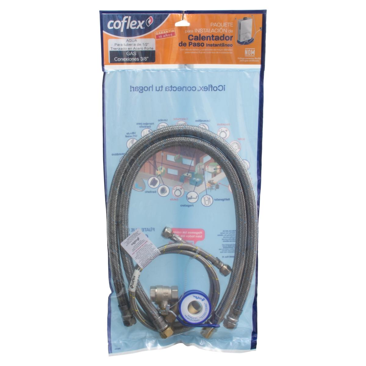 Paquete para instalación de calentador multicolor coflex 7 piezas