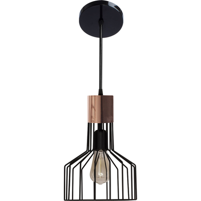LAMPARA COLGANTE MAXXI 7008 COLOR NEGRO DETALLE COBRE