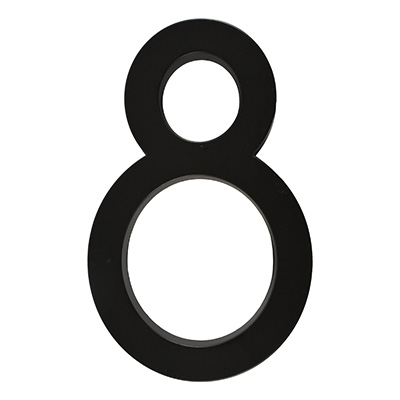 NÚMERO 8 ARQUITECTÓNICO 15.2 X 9 CM NEGRO