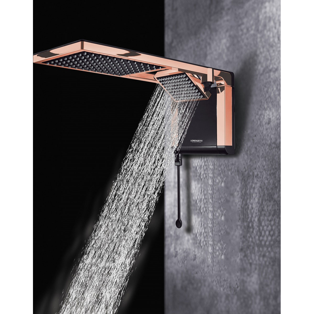 REGADERA ELÉCTRICA ACQUA DUO BLACK ROSE GOLD The Home Depot México