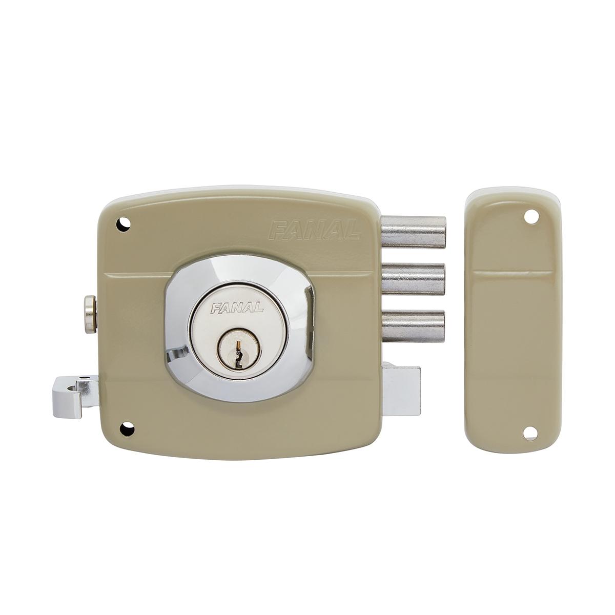Cerradura sobreponer 3 bulones fanal der beige