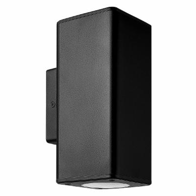 LUMINARIA DECORATIVA PARED DUAL GU10 NEGRO CUADRADO