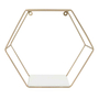 SET DE REPISAS HEXAGONALES HOME & HOME CON 2 PIEZAS 30 x 10 x 27 CM DORADO