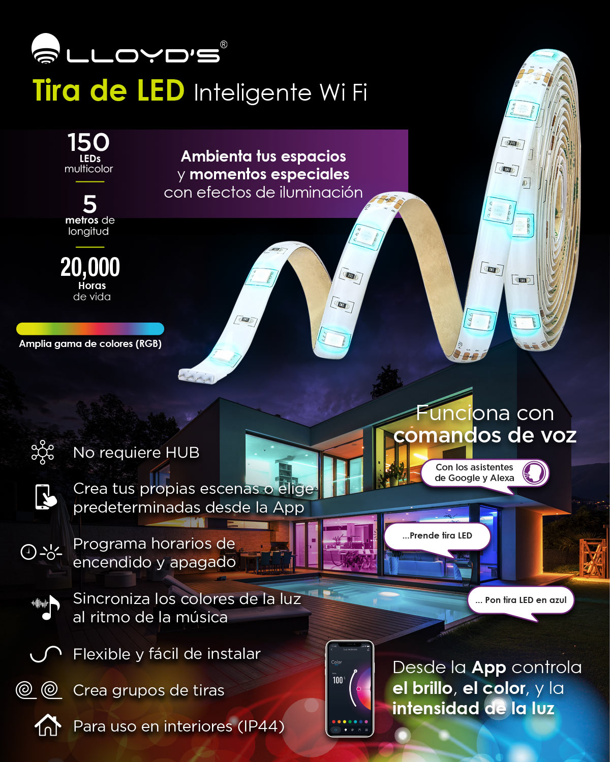 Pack De 6 Spotlights LED WiFi Hama 5W - Control Por App, Dimmables, Color Ajustable Para Tu Casa Inteligente
