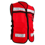 URREA CHALECO UNISEX ROJO TIPO SUPERVISOR ABIERTO CON REFLEJANTE EEG, PAQUETE 3 PZ