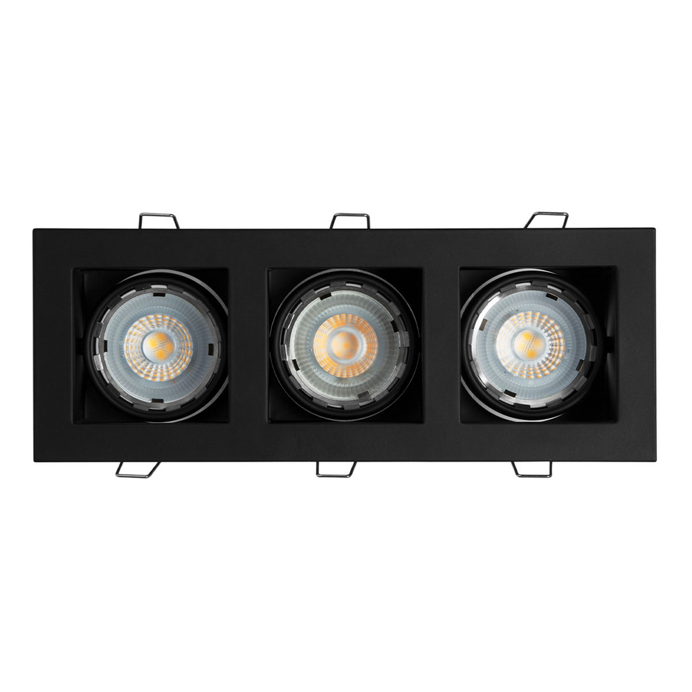 Lámpara dirigible de empotrar en techo, opera foco mr16 no incluido, color negro