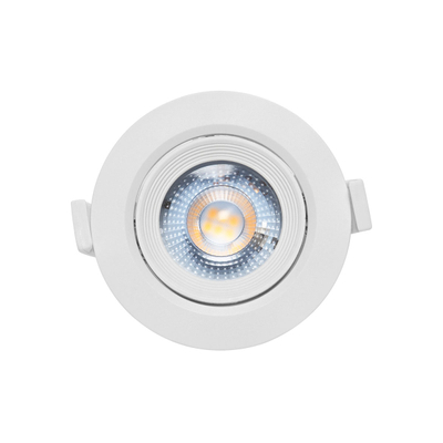 LÁMPARA LED DE EMPOTRAR, DIRIGIBLE, LUZ CÁLIDA, 3000K, 5W, COLOR BLANCO, 350 LM, FÁCIL INSTALACIÓN