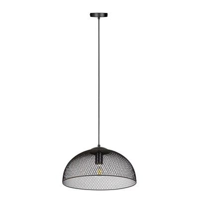 LÁMPARA COLGANTE VINTAGE DE ACERO NEGRO ARTESANAL 1 LUZ DEKOR