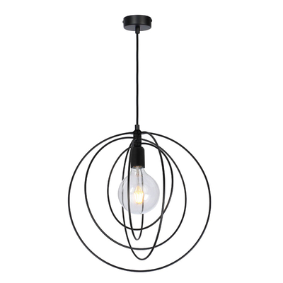 LÁMPARA COLGANTE VINTAGE DE ACERO NEGRO MATE 1 LUZ ESFÉRICA DEKOR