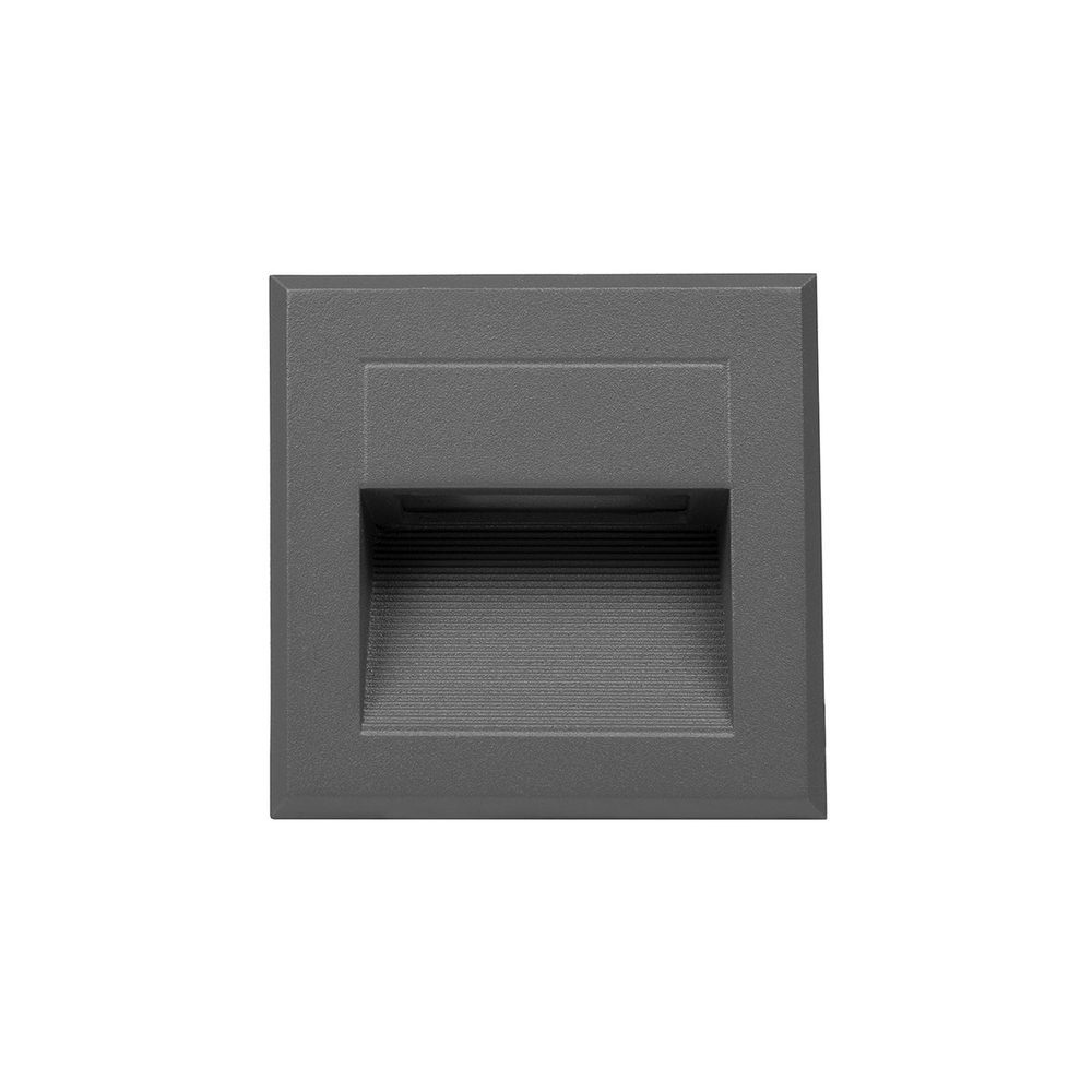 Lámpara led de empotrar en muro, 2w, luz cálida, color gris