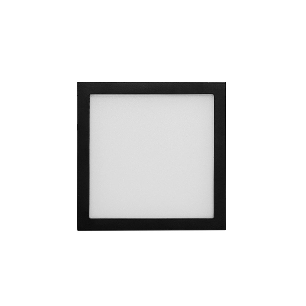 Lampara de techo 12w, luz fria, de sobreponer en techo, color negro, elegante, uso interior