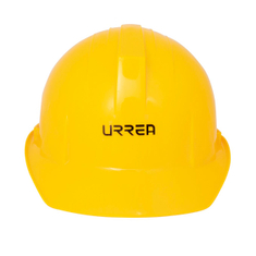 urrea urrea casco de seguridad con ajuste de matraca color amarillo, paquete 10 pz