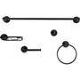 JUEGO DE ACCESORIOS PARA BAÑO TORONTO ACABADO NEGRO MATE 5 PIEZAS