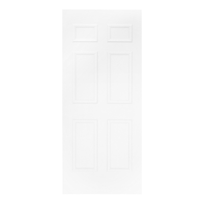 PUERTA DE TAMBOR INTERIOR 6 PANELES BLANCO 2.06 M X 80 X 3.5 CM | The