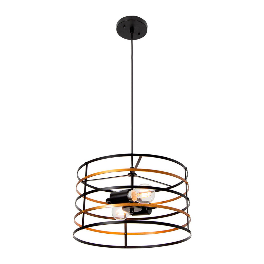 Colgante negro e27 40w 2 luces