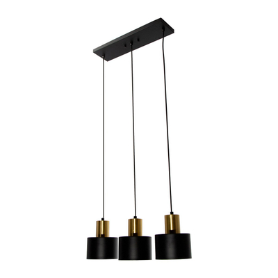 COLGANTE NEGRO Y DORADO 60W E27 3L