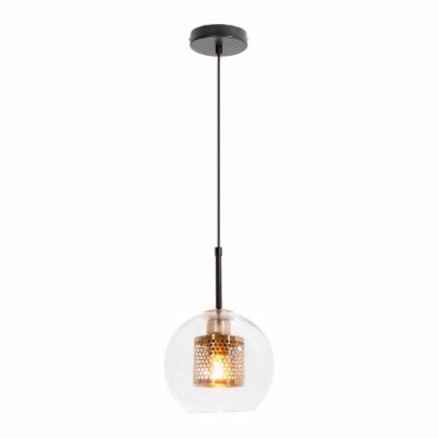COLGANTE DE ACERO Y VIDRIO 1L E27
