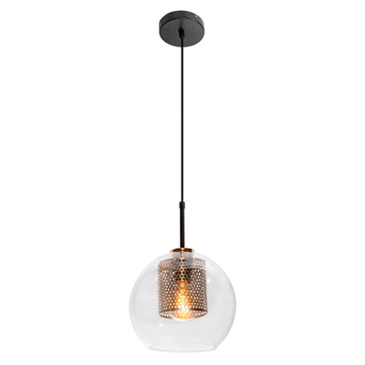 COLGANTE ACERO Y VIDRIO 1 LUZ