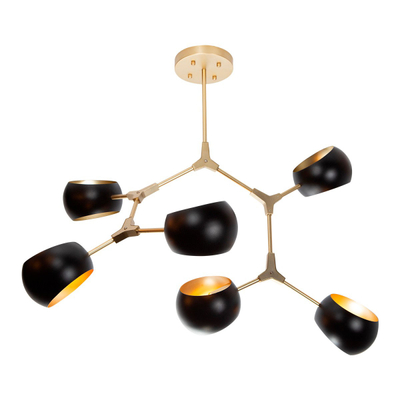 LÁMPARA DE TECHO NEGRO 6L 40W E27