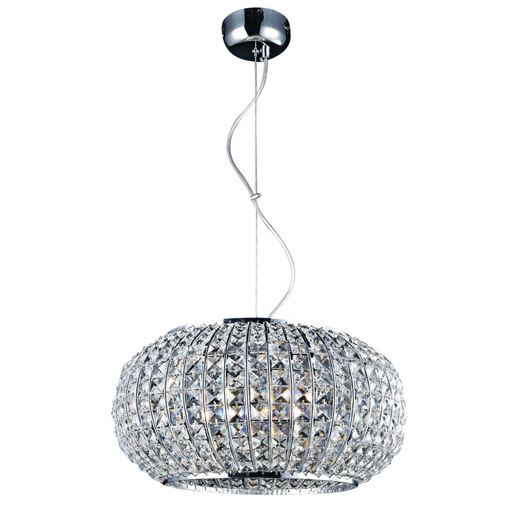 Colgante de cristales cromo 3 luces