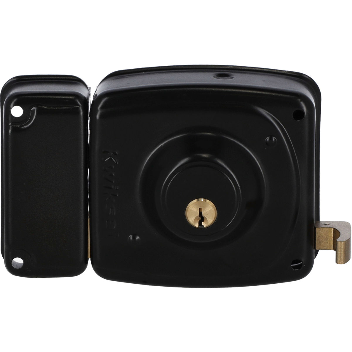 Cerradura sobreponer fija 3 bulones izq negro