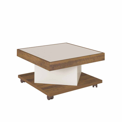 MESA DE CENTRO BERTOLINI SAHARA PINO CON OFF WHITE