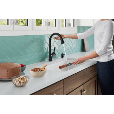 LLAVE DE COCINA MONOMANDO TOUCHLESS SETRA NEGRO MATE The Home