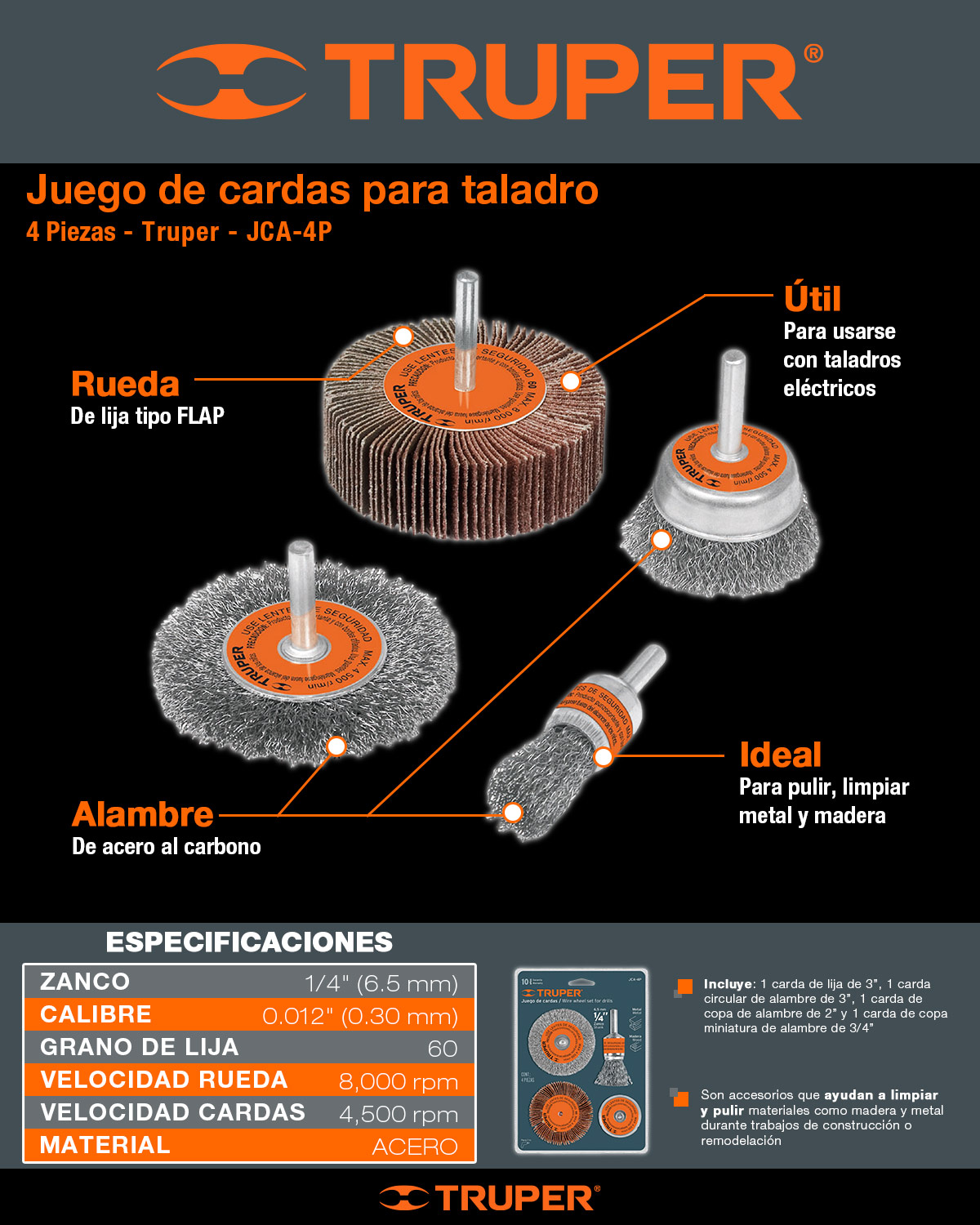 JUEGO DE CARDAS PARA TALADRO 4 PIEZAS The Home Depot México JUEGO DE CARDAS PARA TALADRO 4 PIEZAS The Home Depot México