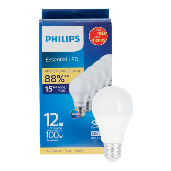 FOCOS LED PHILIPS 12 W 1310 LÚMENES LUZ CÁLIDA 5 PIEZAS | The Home ...