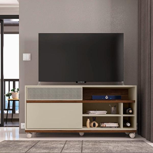 MESA DE TV BERTOLINI SLIDE OFF WHITE HAVANA