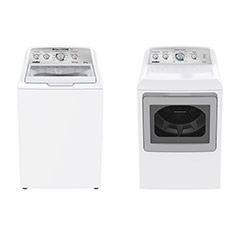 mabe combo lavadora 21 kg y secadora 22 kg mabe electrico blanco