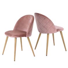 homemake set de sillas de comedor tapizados sillas de 77.5 x 49 x49.5 cm rosa 2 piezas