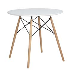 homemake mesa de comedor redondo blanco 80cm para 2 o 4 personas café moderna estilo réplica eames patas de madera
