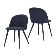 homemake set de sillas de comedor tapizados sillas de 77.5 x 49 x49.5 cm azul 2 piezas