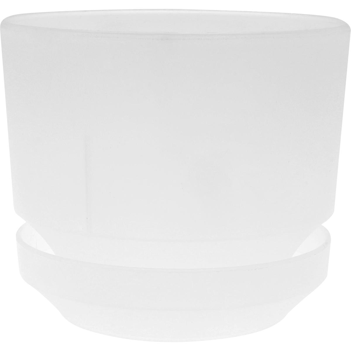 Maceta 4" c/plato plástico traslucida(194056)