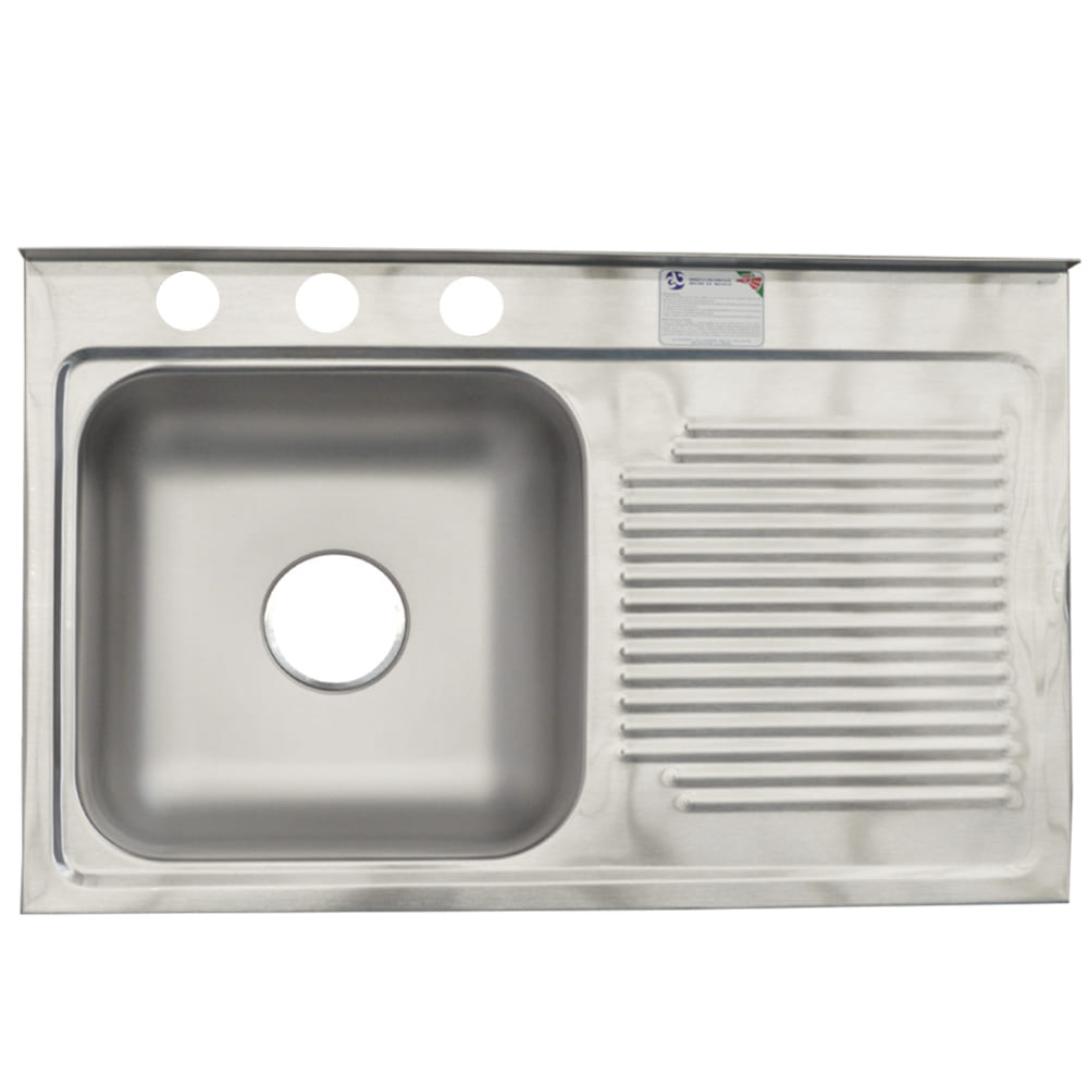 Tarja eb 1 tina c/escurridor der. 75 x 48 cm sobreponer con accesorios