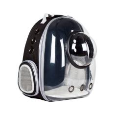 mochila transportadora de mascotas pequeñas alcochonada diseño capsula espacial color negra polipet