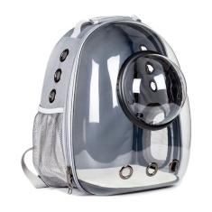 mochila transportadora de mascotas pequeñas alcochonada diseño capsula espacial color gris polipet