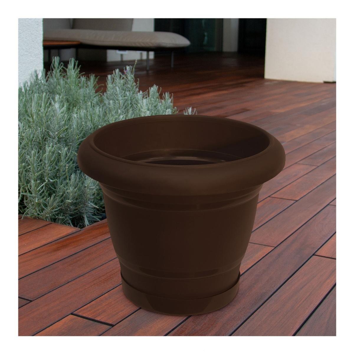 Maceta florencia 8 con base chocolate