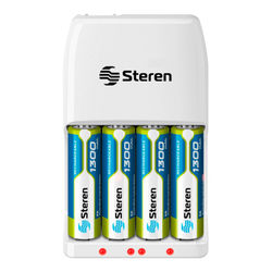 steren cargador de baterías 26.7 x 20.5 x 6 cm blanco steren