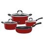 BATERIA DE COCINA 7 PZAS MONACO ROJO