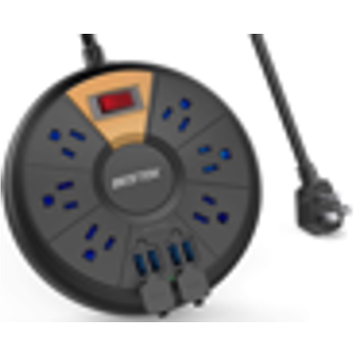 SUPRESOR 220J MULTICONTACTO 1625W 6C 4USB NEGRO