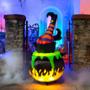 INFLABLE ILUMINADO ANIMADO 1.83 M X 95 CM BRUJA EN CALDERO