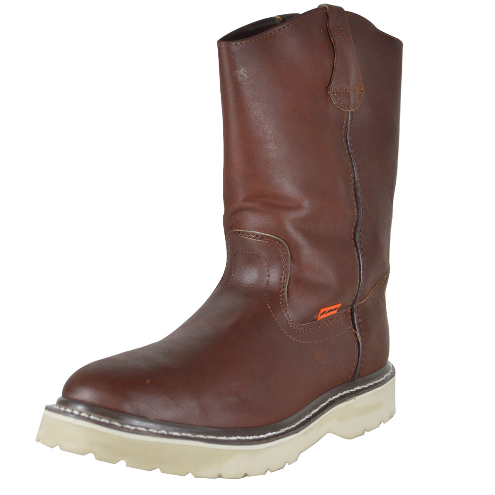 Zapato de seguridad bota roper piel color cafe moka casco celastic suela trailer talla 7