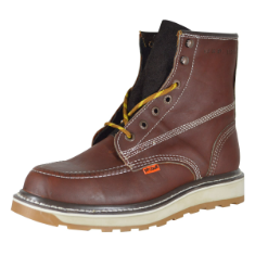 ZAPATO DE SEGURIDAD BOTA PIEL NAPA COLOR MIEL CASCO CELASTIC SUELA VAQUERA TALLA 8