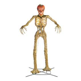 home accents holiday figura iluminada de halloween 3.60 x 2.13 x 1.77 m esqueleto calabaza