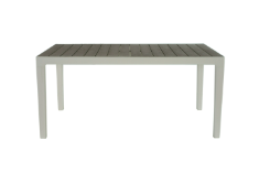 keter mesa de comedor de jardin harmony con textura de madera color arena y blanco 147 x 90 x 75 cm